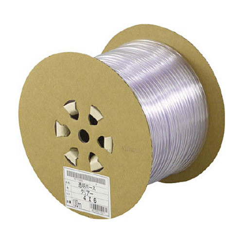 透明ﾎｰｽ4×6mm 100mﾄﾞﾗﾑ巻 1巻画像