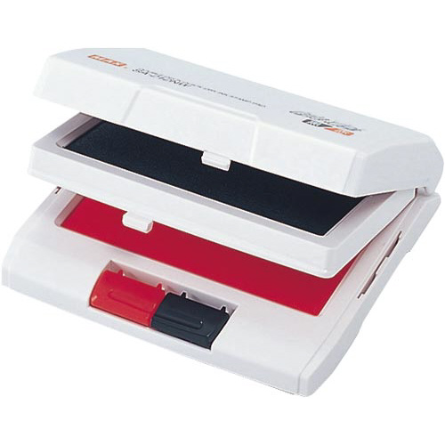 瞬乾２段式ワンタッチスタンプ台黒・赤画像