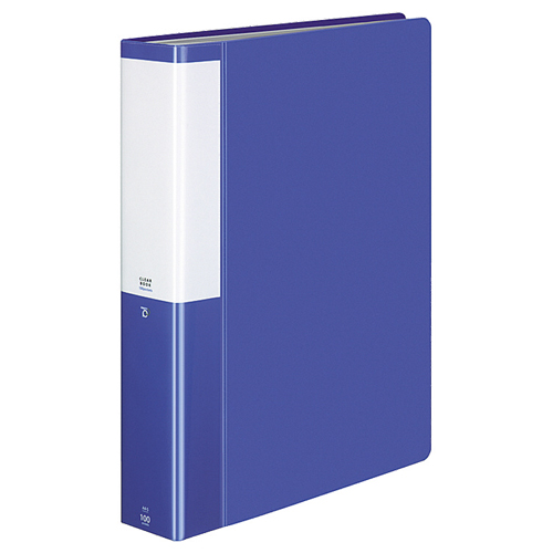 ｸﾘﾔｰﾌﾞｯｸ(POSITY) 固定式 A4ﾀﾃ 100ﾎﾟｹｯﾄ 背幅57mm ﾌﾞﾙｰ 1冊画像