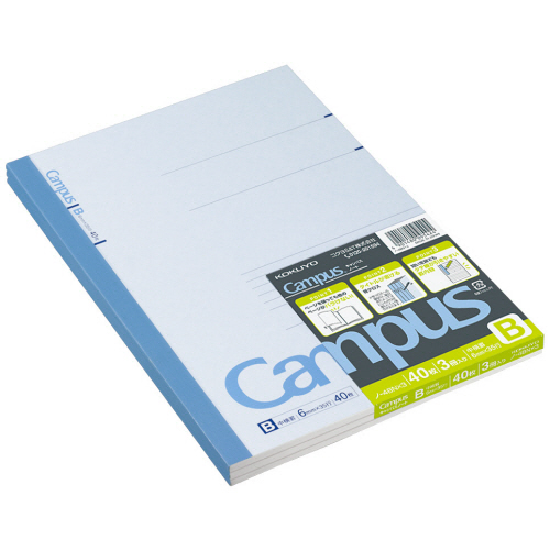 ｷｬﾝﾊﾟｽﾉｰﾄ(中横罫) ｾﾐB5 B罫 40枚 1ｾｯﾄ(120冊:3冊×40ﾊﾟｯｸ)画像