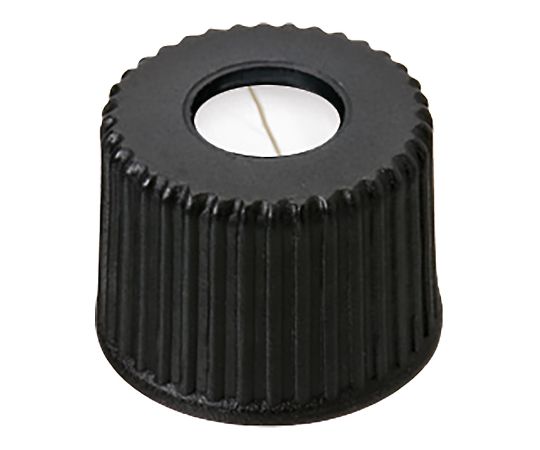 オートサンプラー用バイアル用 黒キャップ+スリットセプタム（PTFE/シリコン） 100個入画像