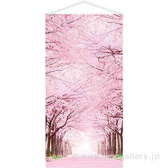 桜並木タペストリー（防炎加工）画像