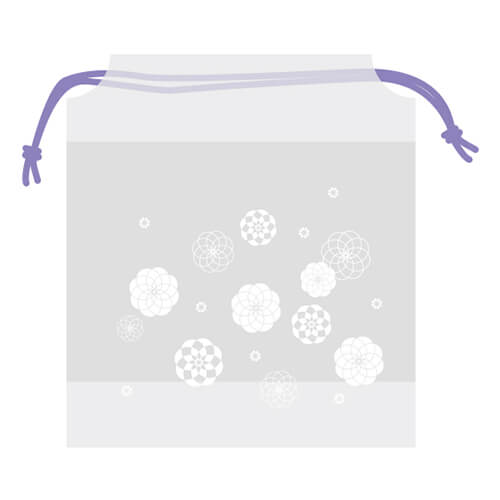 優美　巾着袋　パープル