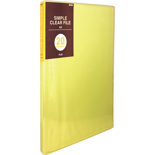 ｼﾝﾌﾟﾙｸﾘｱｰﾌｧｲﾙ A4ﾀﾃ 20ﾎﾟｹｯﾄ 背幅10mm ｲｴﾛｰ 1冊画像