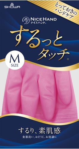 ナイスハンドするっとタッチＭピンク１双　手あれ予防画像