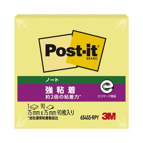 ポストイット強粘着７５×７５　パステル　黄　１冊画像