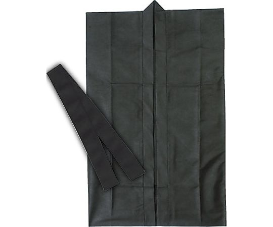 ロングハッピ不織布 黒 S(ハチマキ付)画像