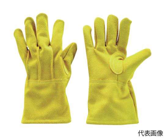キャンプ用 牛床革背縫手袋 フックホール付 L画像