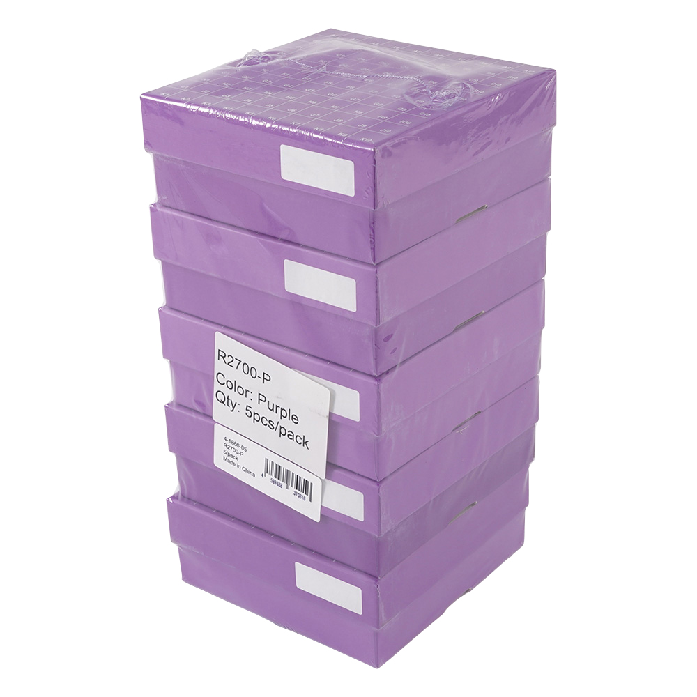 ヒンジ開閉フリーザーボックス（10×10）　紫　5個入画像