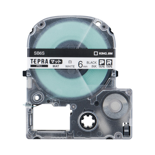 テプラ　ＰＲＯテープマット白ラベル　６ｍｍ黒文字画像