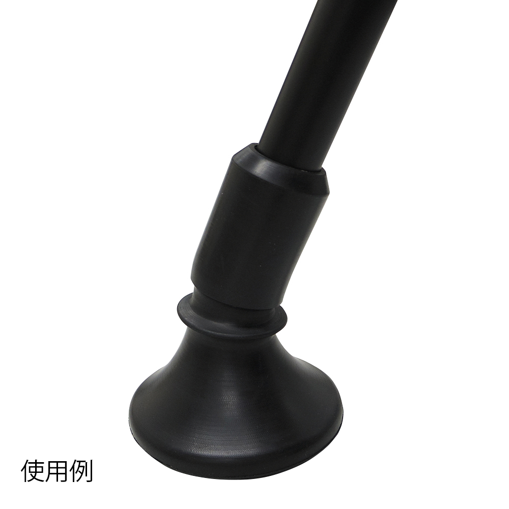 リハステッキ用替えゴム ワイド 19mm 黒いゴムの替えパーツが斜め上から見える状態