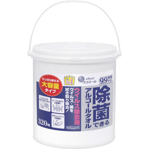 エリエール　ウェットティッシュ　除菌できるアルコールタオル　ウイルス除去用　大容量　本体　３２０枚画像