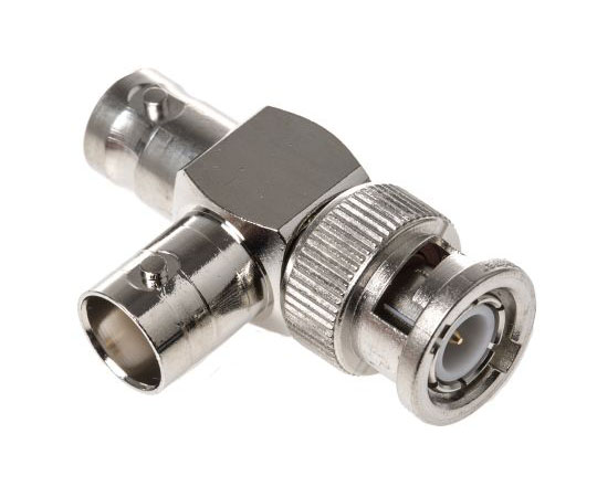 同軸　変換アダプタ　T型分岐　BNC　プラグ　-　BNC　-ジャック　-ジャック画像