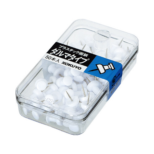 プラスチック画鋲　ダルマタイプ　５０本入　白Ｘ５画像