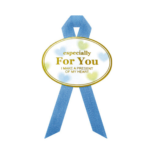 リボン付きギフトシール　青　１６片画像