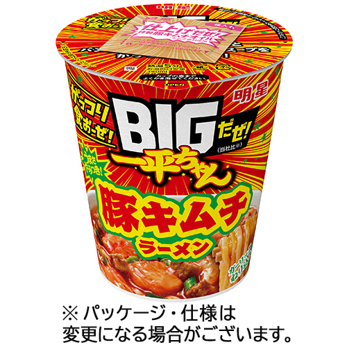 BIGだぜ!一平ちゃん　豚キムチラーメン　92g　1ケース(12食)画像