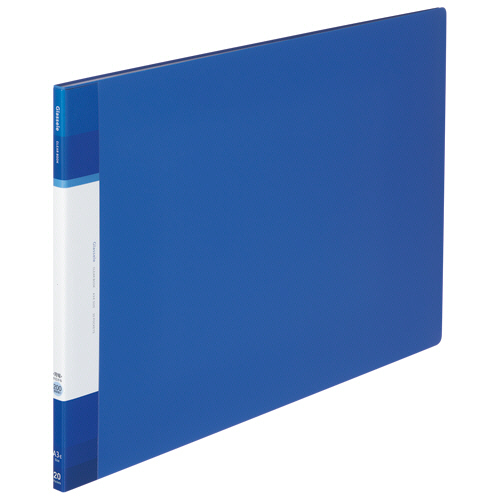 ｸﾘﾔｰﾌﾞｯｸ(Glassele) 固定式･背ﾎﾟｹｯﾄ A3ﾖｺ 20ﾎﾟｹｯﾄ 背幅12-26mm ﾌﾞﾙｰ 1冊画像