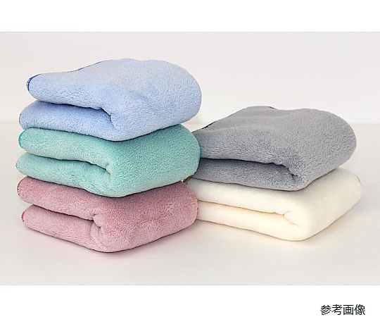 マイクロファイバーフェイスタオル2P MF シェリーカラー 34×80cm BLUE 1セット（2枚×10袋入） パッケージが複数並んだ状態、カラフルなタオルのデザインが見える。