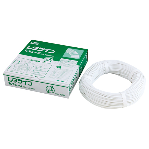 レタツイン用　丸チューブ(UL224規格品)　内径3.6mm(2.0mm2用)×100m巻　白　1個画像
