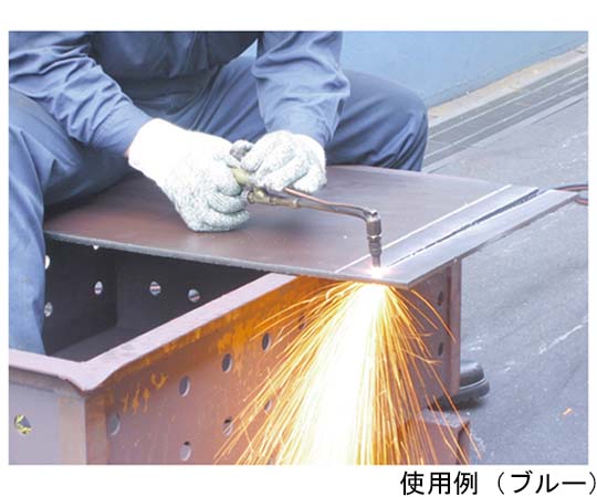 耐熱グローブ　M　ブルー 表面に滑り止め加工が施された状態