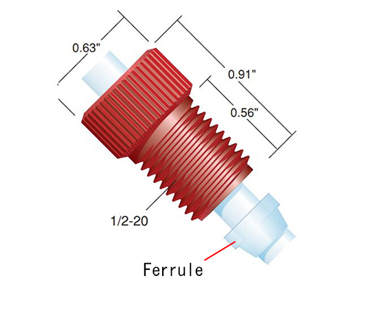 フランジレス　フェラル　for　1/4"　OD　tubing,　Natural(10pk)画像