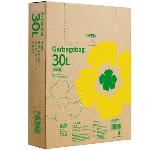 ゴミ袋エコノミー 半透明 30L BOXタイプ 1箱(110枚)画像
