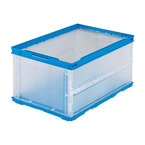 薄型折りたたみｺﾝﾃﾅ 30L(本体のみ) 半透明 1個画像