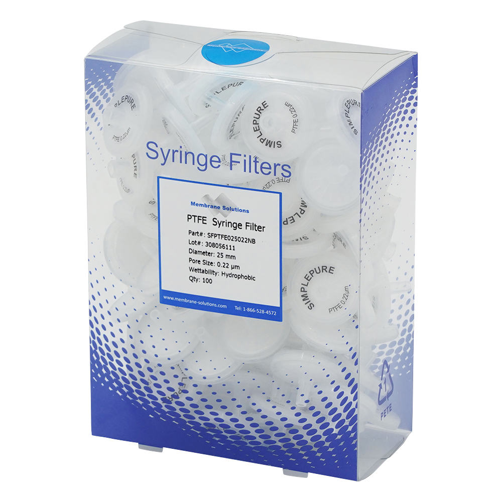 シリンジフィルター（疎水性）PTFE φ25mm/φ0.22μm 1箱（100個入）画像