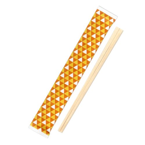 割箸 和柄完封箸鱗文様 九州紙工 [ケース販売] 美しい和柄のデザインが施された割箸が並べられた状態