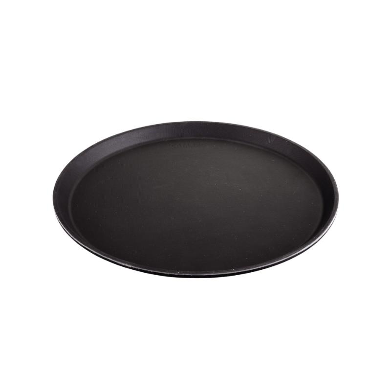 サービス用品 キャンブロ ノンスリップトレー 丸型 1400CT-BK ブラックサテン画像