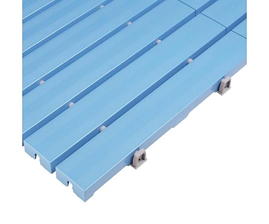 440x450mm すのこ(組立式/ブルー) 横から見た際の組み立てられた状態、ブルーのすのこの質感が確認できる。