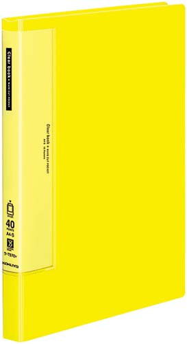 クリヤーブックＷＣ　固定式Ａ４縦４０Ｐ黄４冊画像