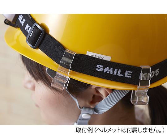 ヘルメットクリップ付ヘッドランプ クリップが付いた光源が正面を向いている状態