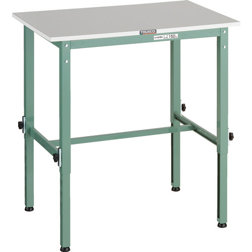 RAEM2型高さ調節作業台 天板 900×600×650-950mm 脚部:ｸﾞﾘｰﾝ 1台画像