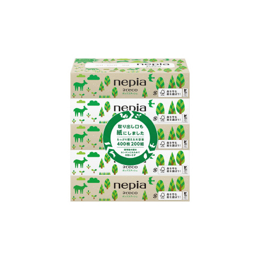 ネピｅｃｏティシュ　２００組（５箱入）×１２