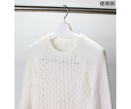 薄型ジャケットハンガー　バータイプ　ホワイト　30本入 パッケージが斜めから撮影され、上部が開いている状態