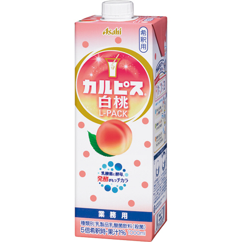 カルピス白桃　Lパック　1L　紙パック(口栓付)　1ケース(6本)画像