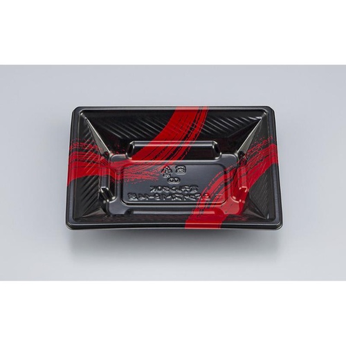 シーピー化成 どんぶり容器 BFツイスト19-14浅 筆勢黒赤 本体画像