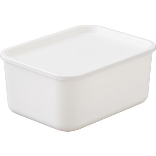 積み重ねられるふた付き収納ボックス　Ｓホワイト