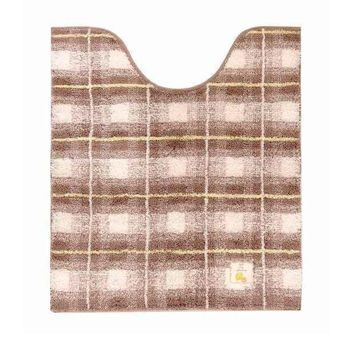 フライス ロングトイレマット 約75x63cm  BR ブラウン画像