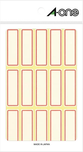 セルフラベル　赤枠　１５面　１８シート（２７０片）画像