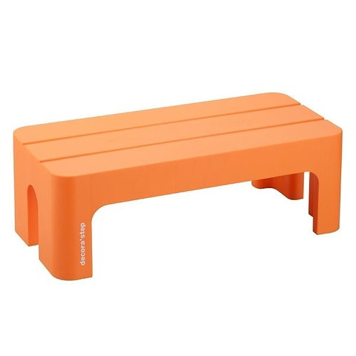 踏み台 いす squ＋ デコラステップ L 幅59cm 高さ20cm オレンジ画像
