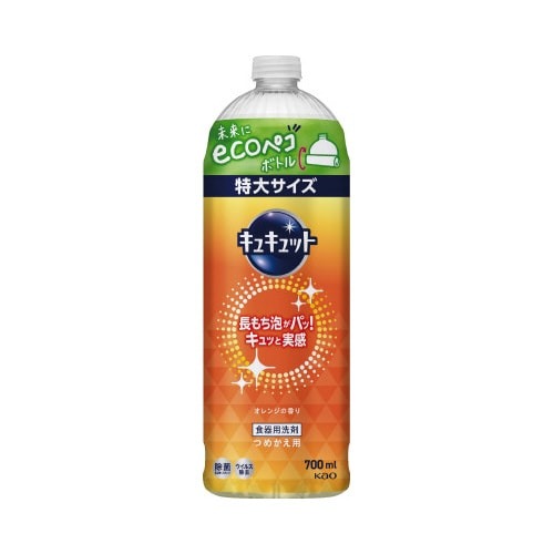 キュキュット　オレンジ　詰替用　７００ｍｌ×４画像