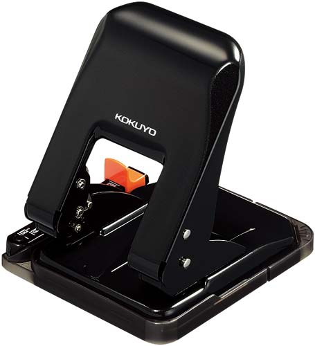 ２穴パンチ　ラクアケ　３７枚穿孔　ブラック３個画像