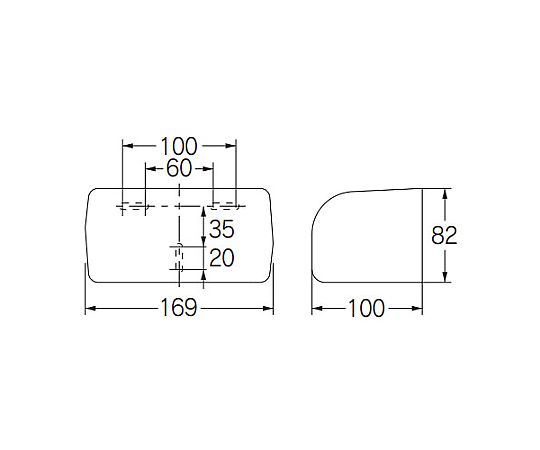 169x100x 82mm トイレットペーパーホルダー(アイボリー) 淡いアイボリー色のホルダーが壁に取り付けられている様子