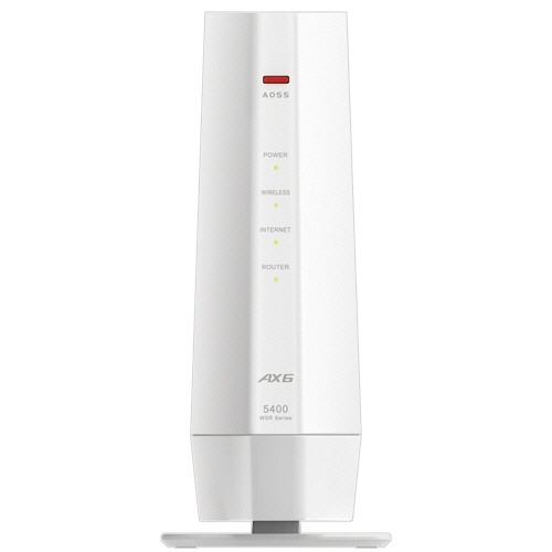 AirStation　無線LAN親機　11ax/ac/n/a/g/b　4803+573Mbps　1台 無線LAN親機の側面がアップで見える状態