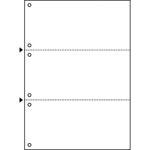 マルチプリンタ帳票　Ａ４　白紙３面６穴　１２００枚画像
