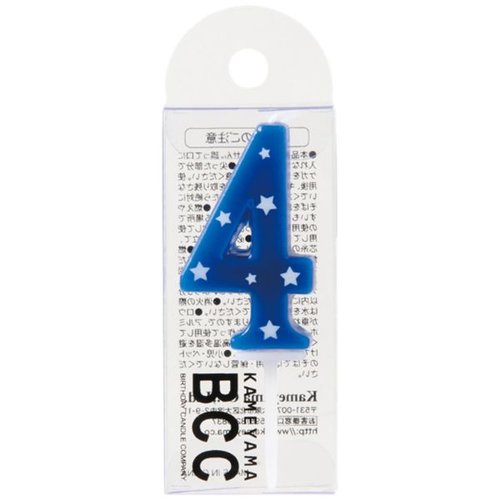贈答用飾り ナンバーキャンドル スター 4番 ブルー カメヤマ [ケース販売]