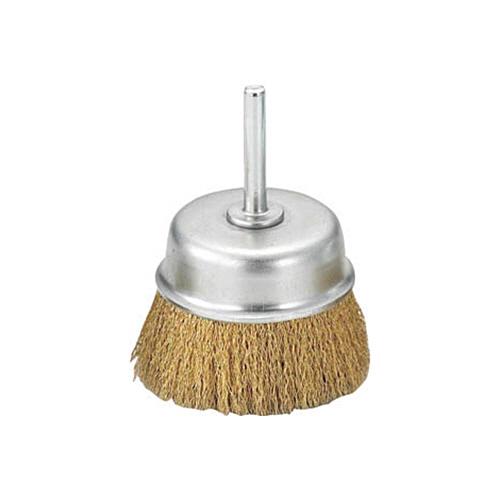 軸付ｶｯﾌﾟﾌﾞﾗｼ電動用(軸径6mm) 真鍮線 線径0.15mm 1個画像