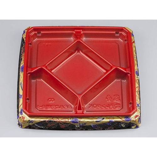 シーピー化成 弁当容器 BFハカマ膳9-1 こづち赤 本体(N)画像